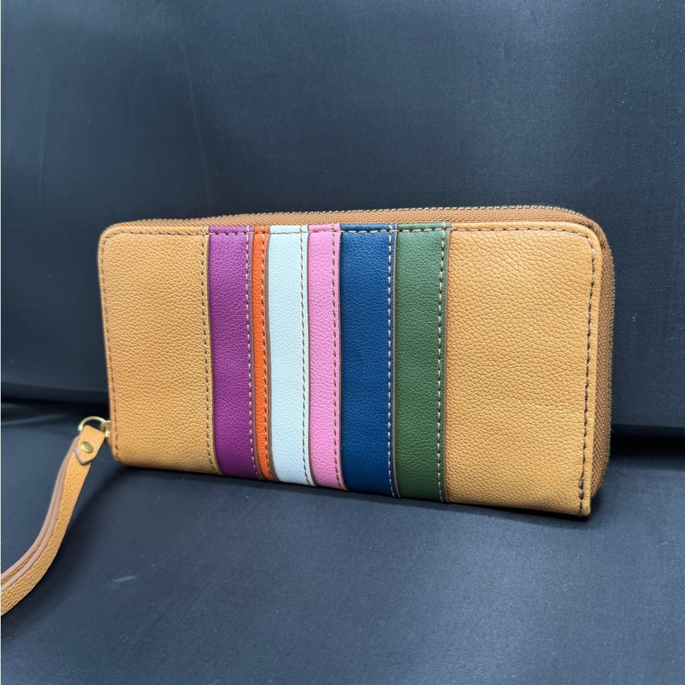 Multicolor Striped Women's Clutch